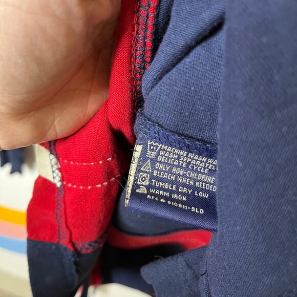 NEW VTG Y2K Faded Glory Men's Collared Shirt Large Blue Striped Polo - Picture 5 of 5